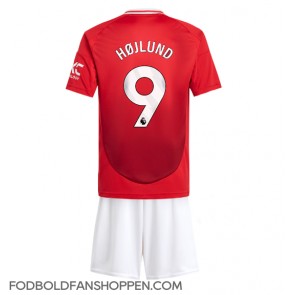 Manchester United Rasmus Hojlund #9 Hjemmebanetrøje Børn 2024-25 Kortærmet (+ Korte bukser)